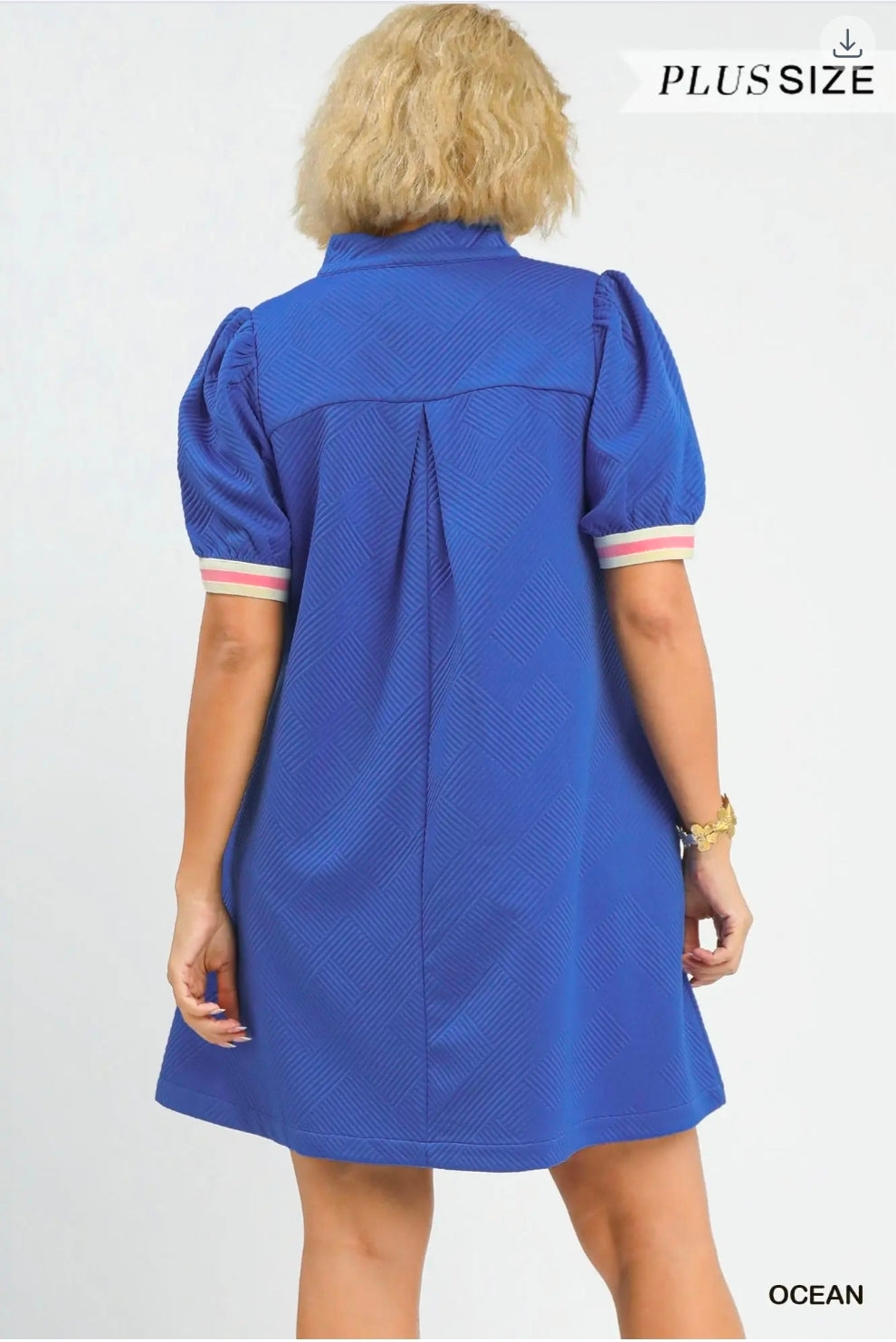 Solid jacquard stripe band mini dress