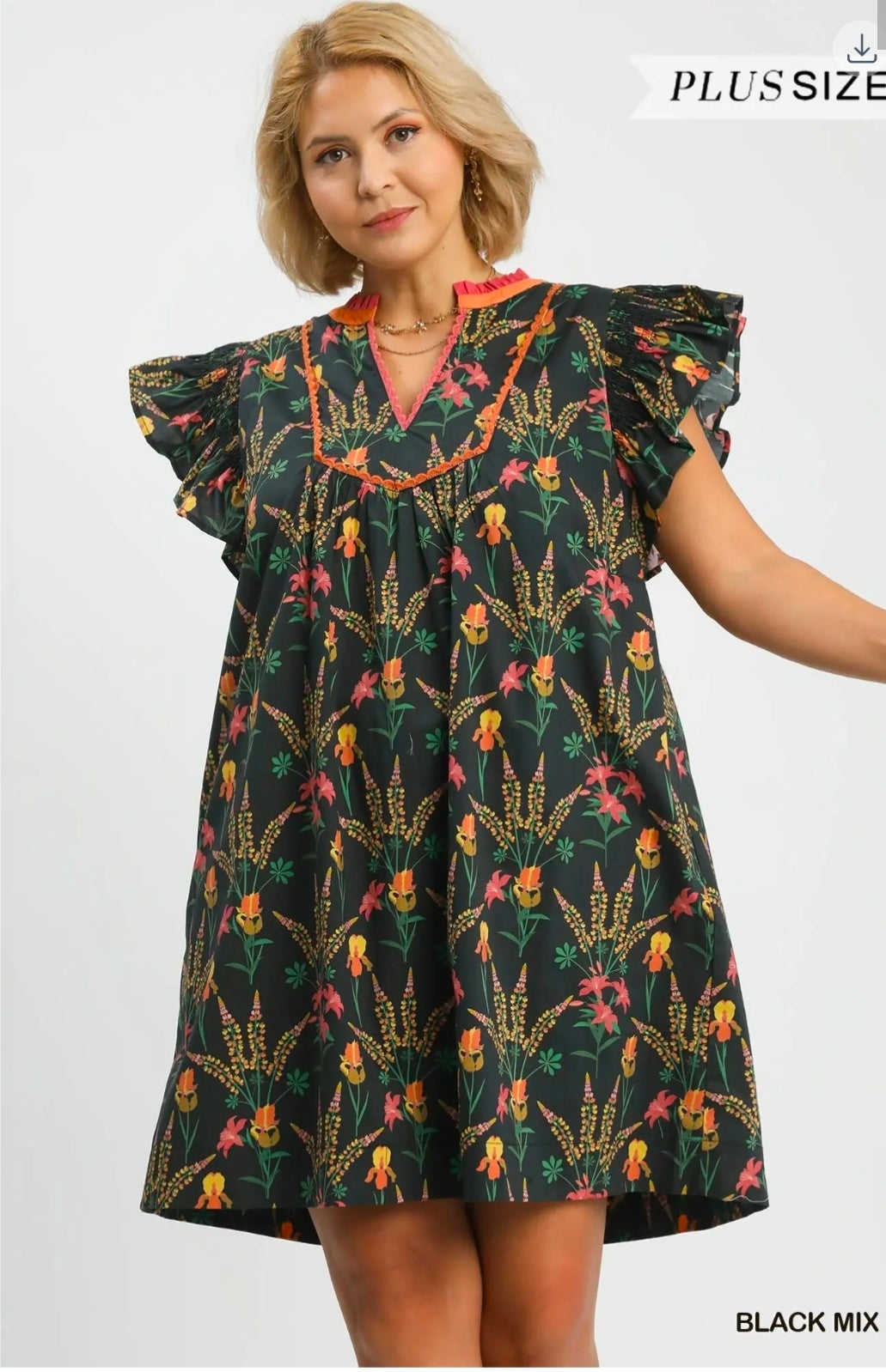 Floral print mini dress