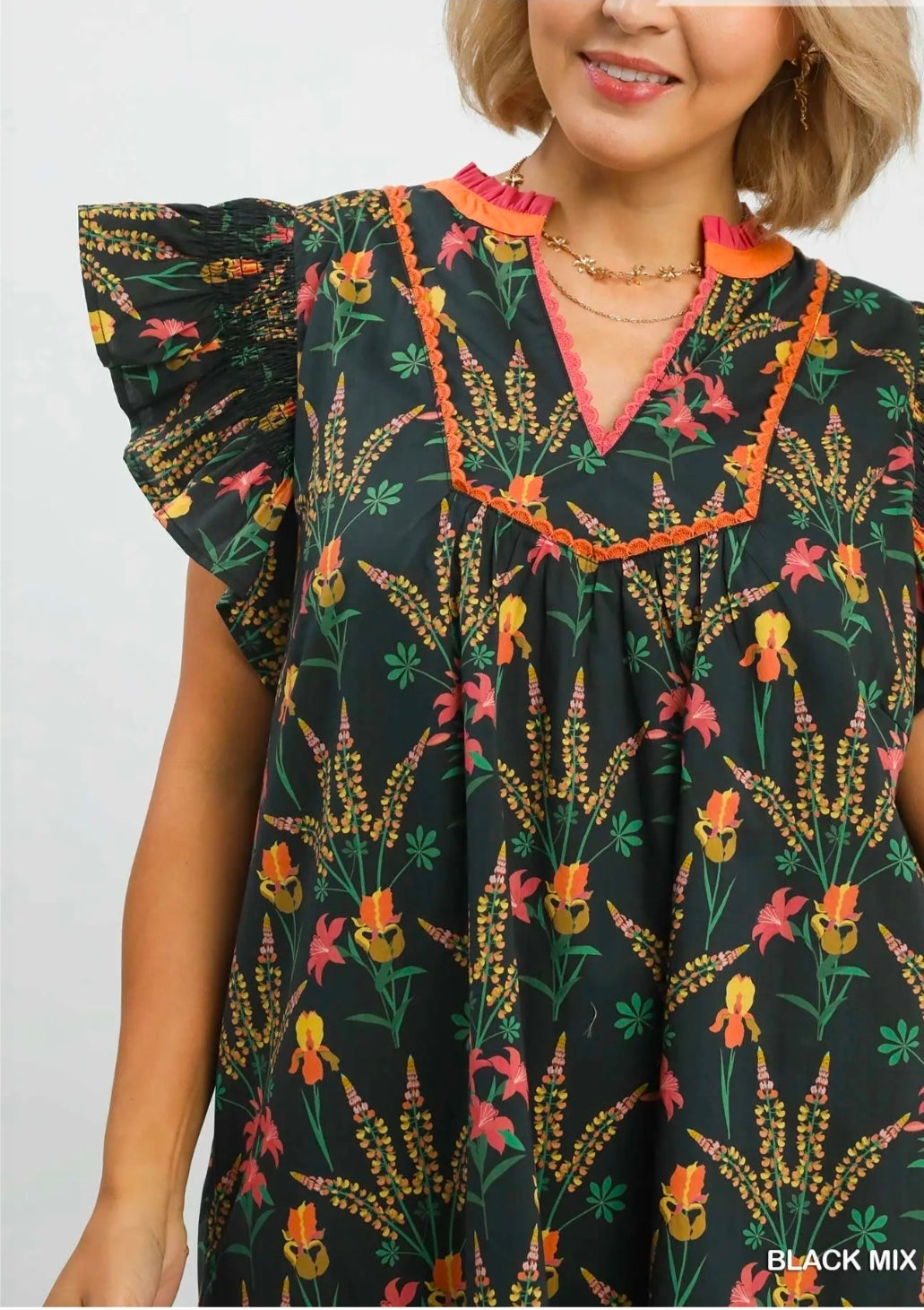 Floral print mini dress