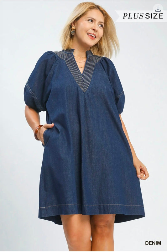 Denim mini dress