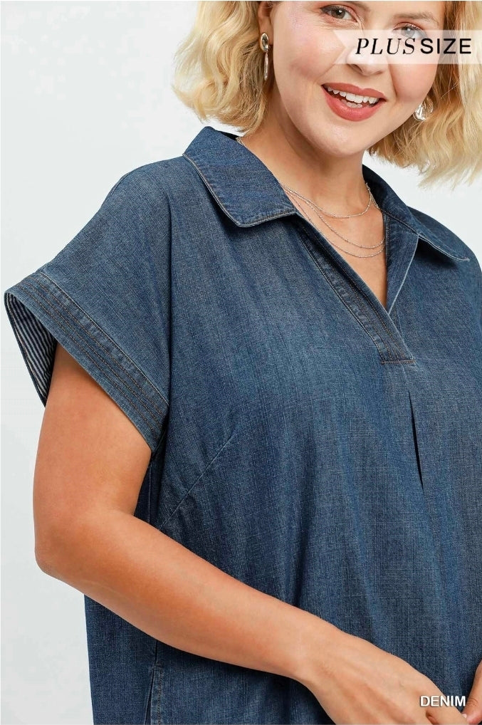 Denim midi dress
