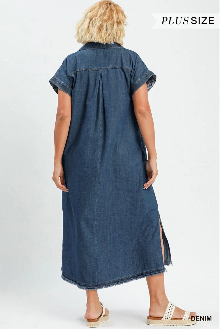 Denim midi dress