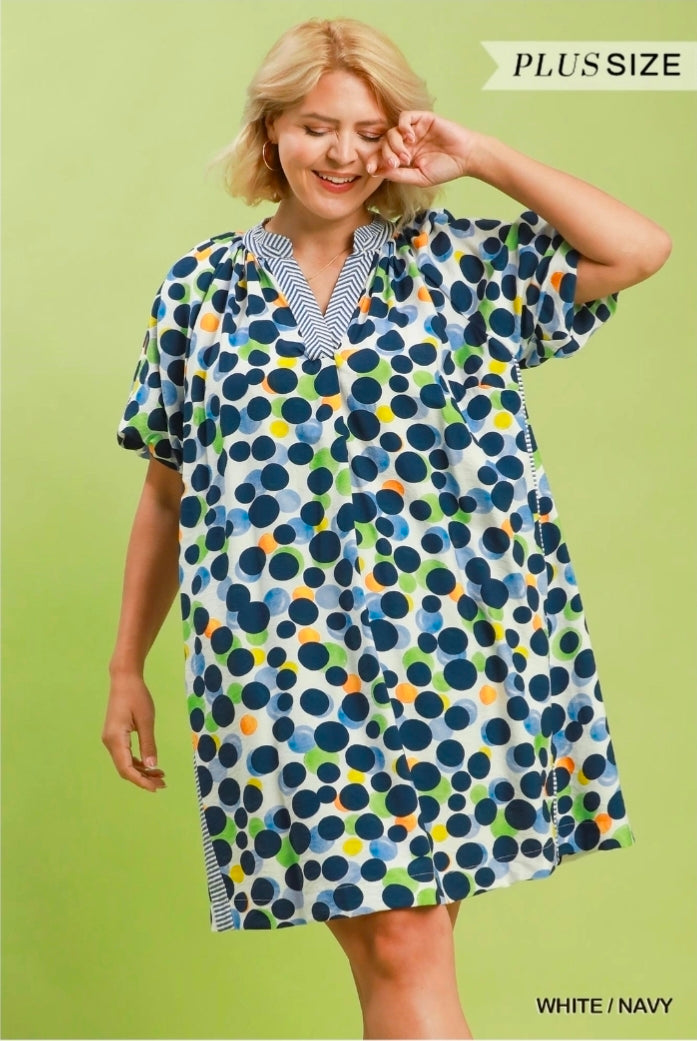 Polka dots print tunic dress