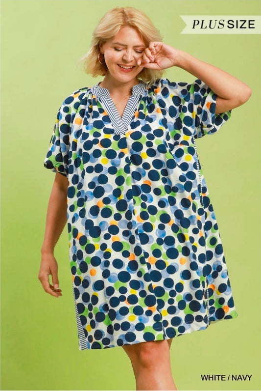Polka dots print tunic dress
