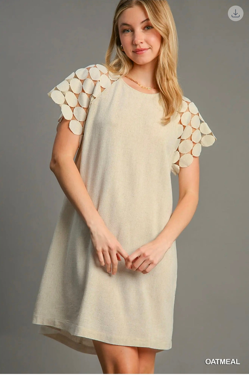 Round neck mini dress