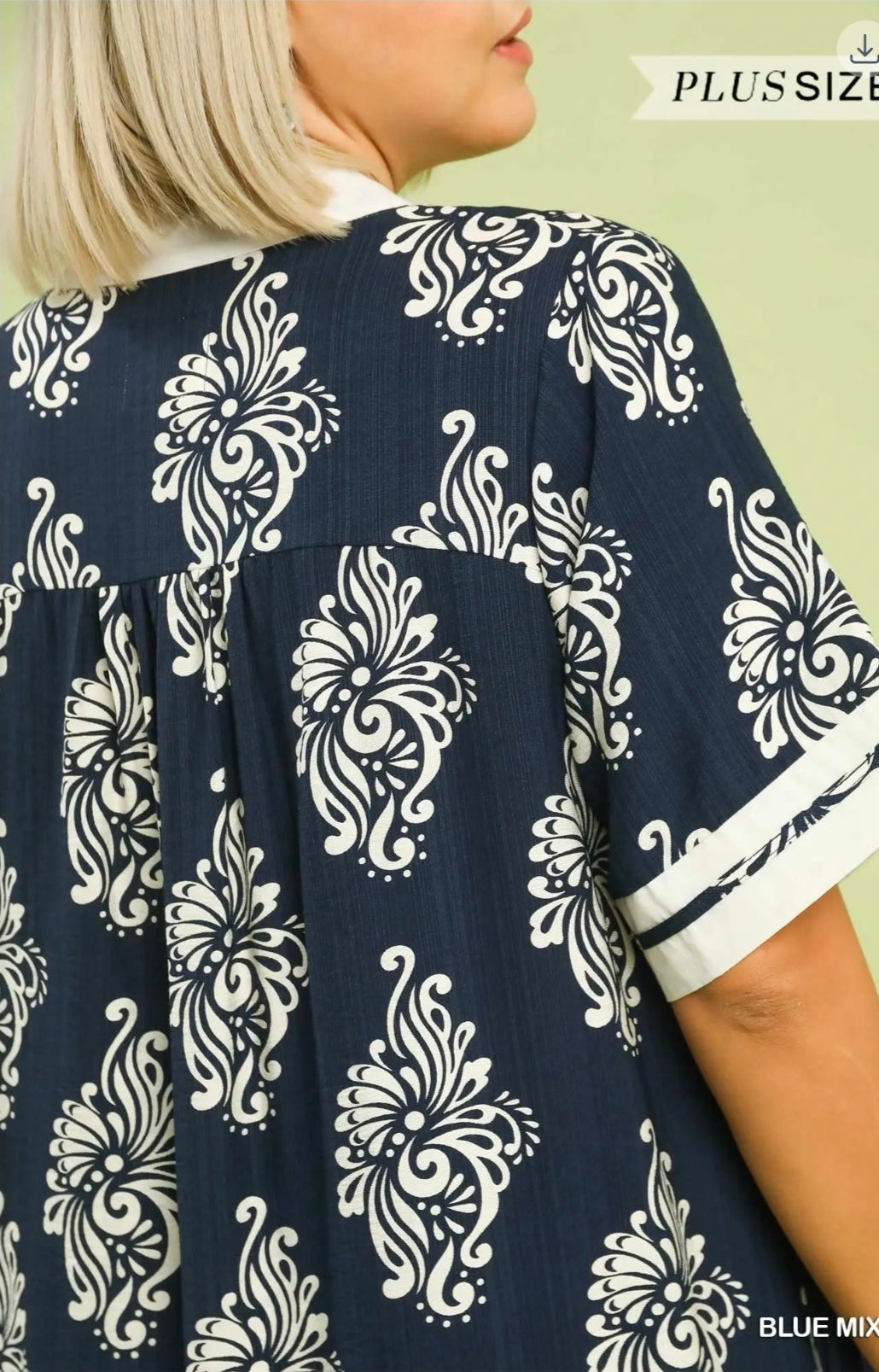 Two tone abstract print mi i dress