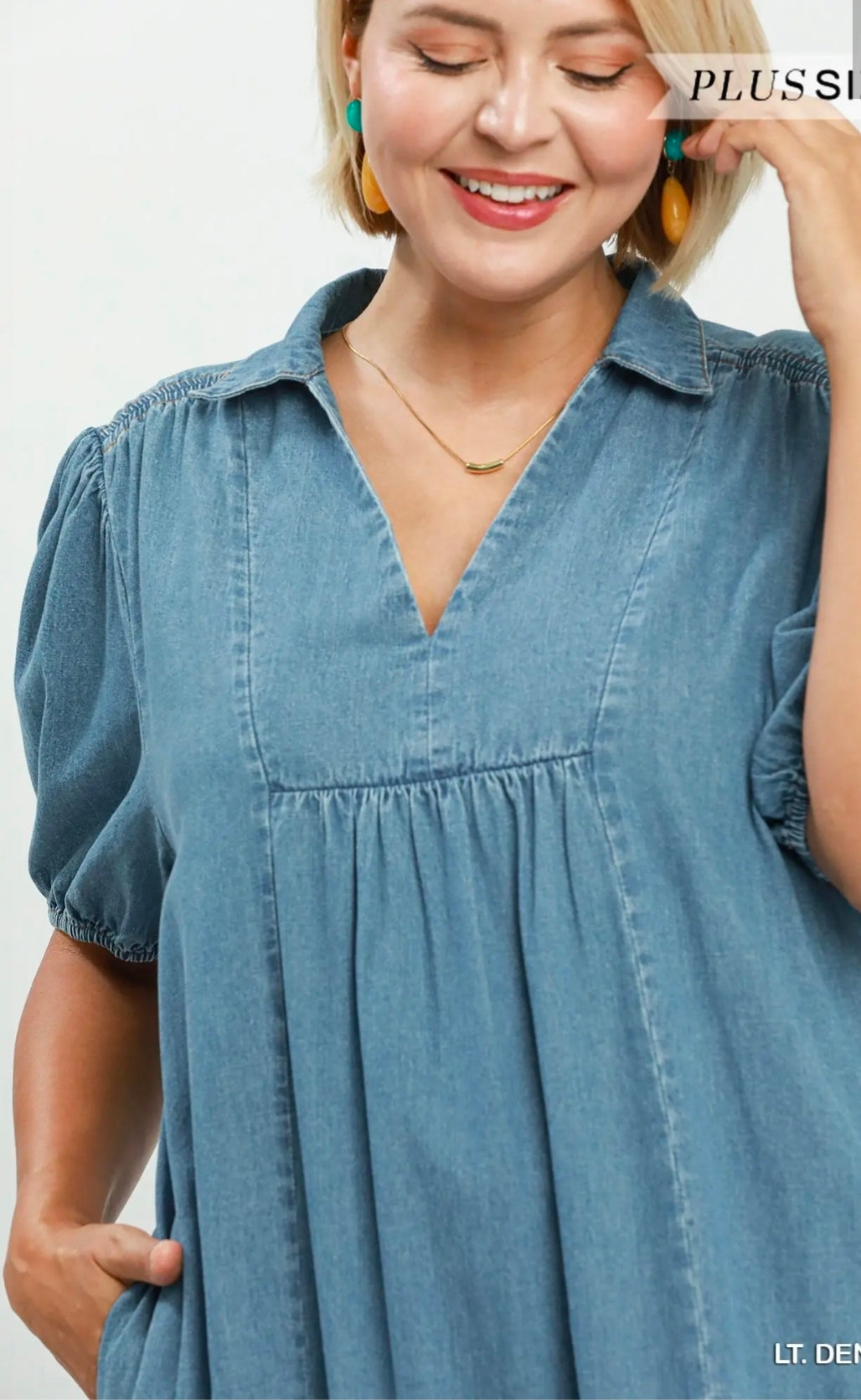 Denim Tiered midi dress