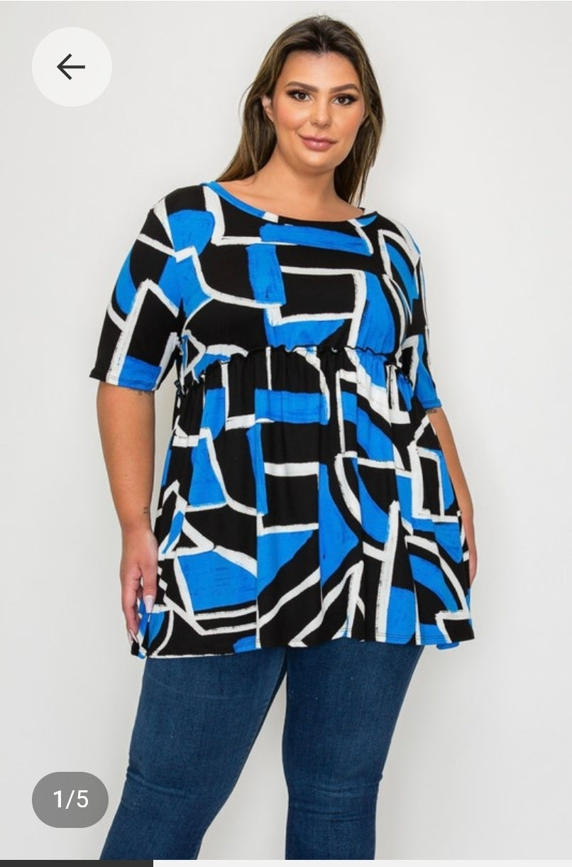 Geometric plus tunic