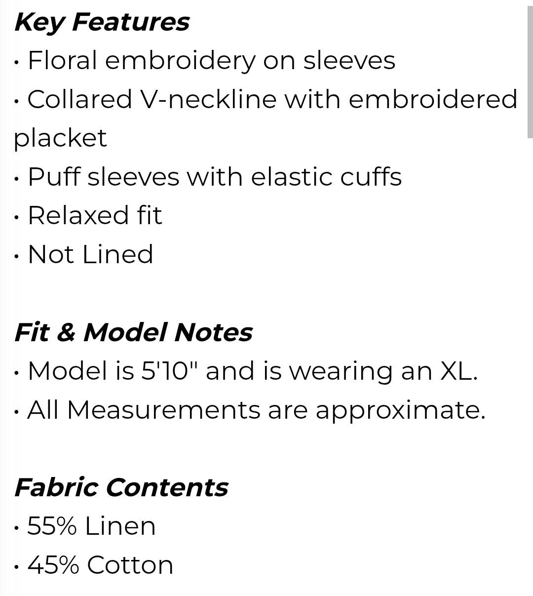 Embroidery top
