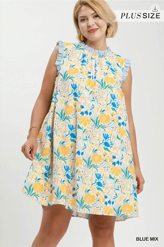 Floral print babydoll dress