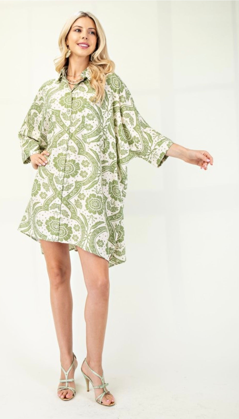 Oversized button down shirt dress