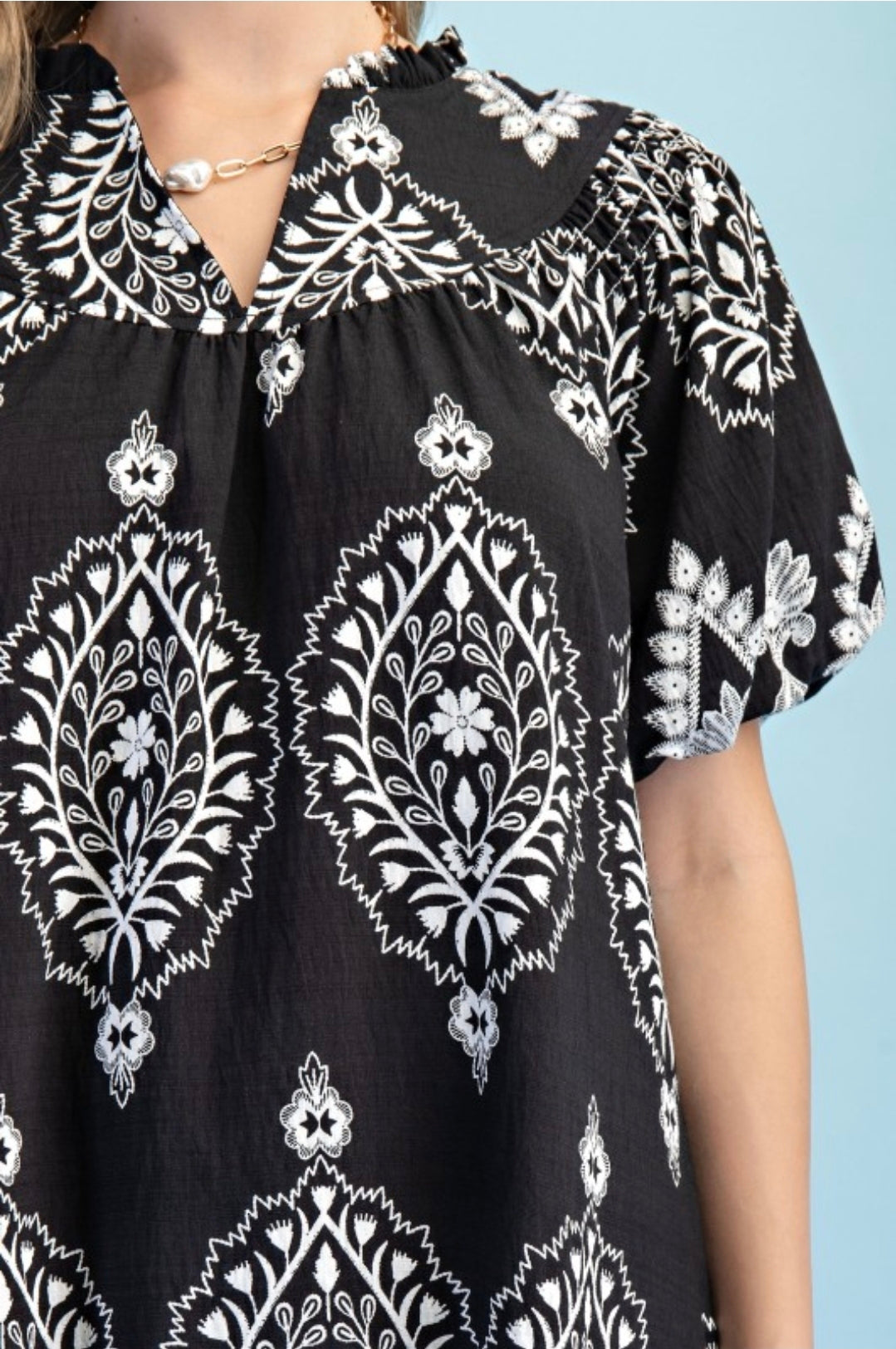 Printed v neck dress