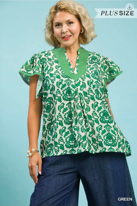 Abstract print top