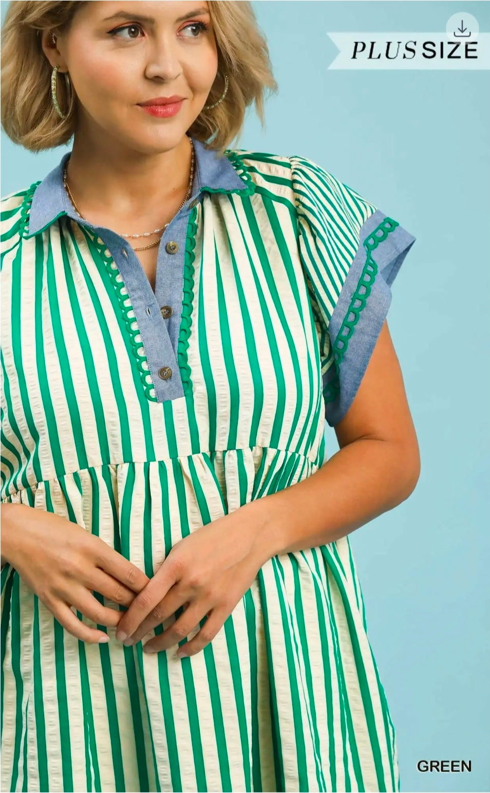 Mix striped baby doll dress