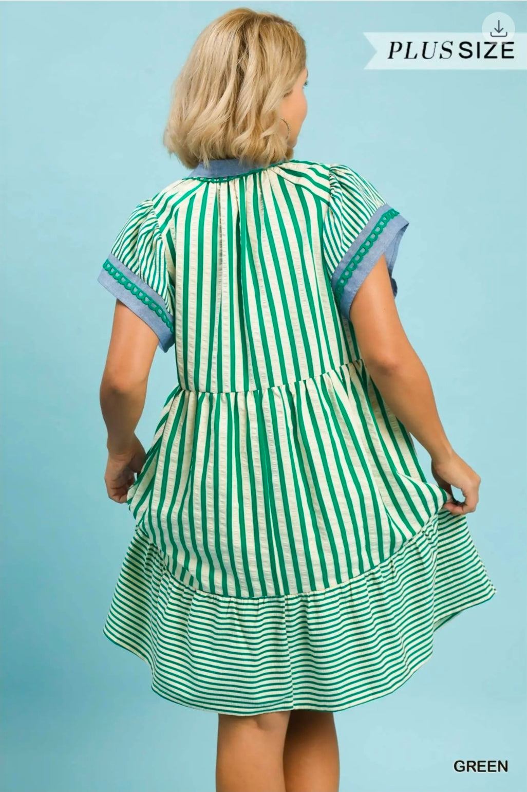 Mix striped baby doll dress