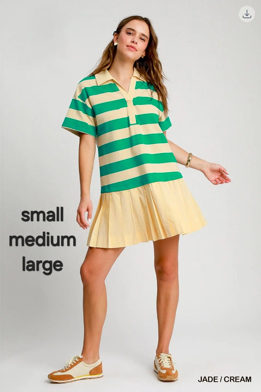 Striped polo mini dress