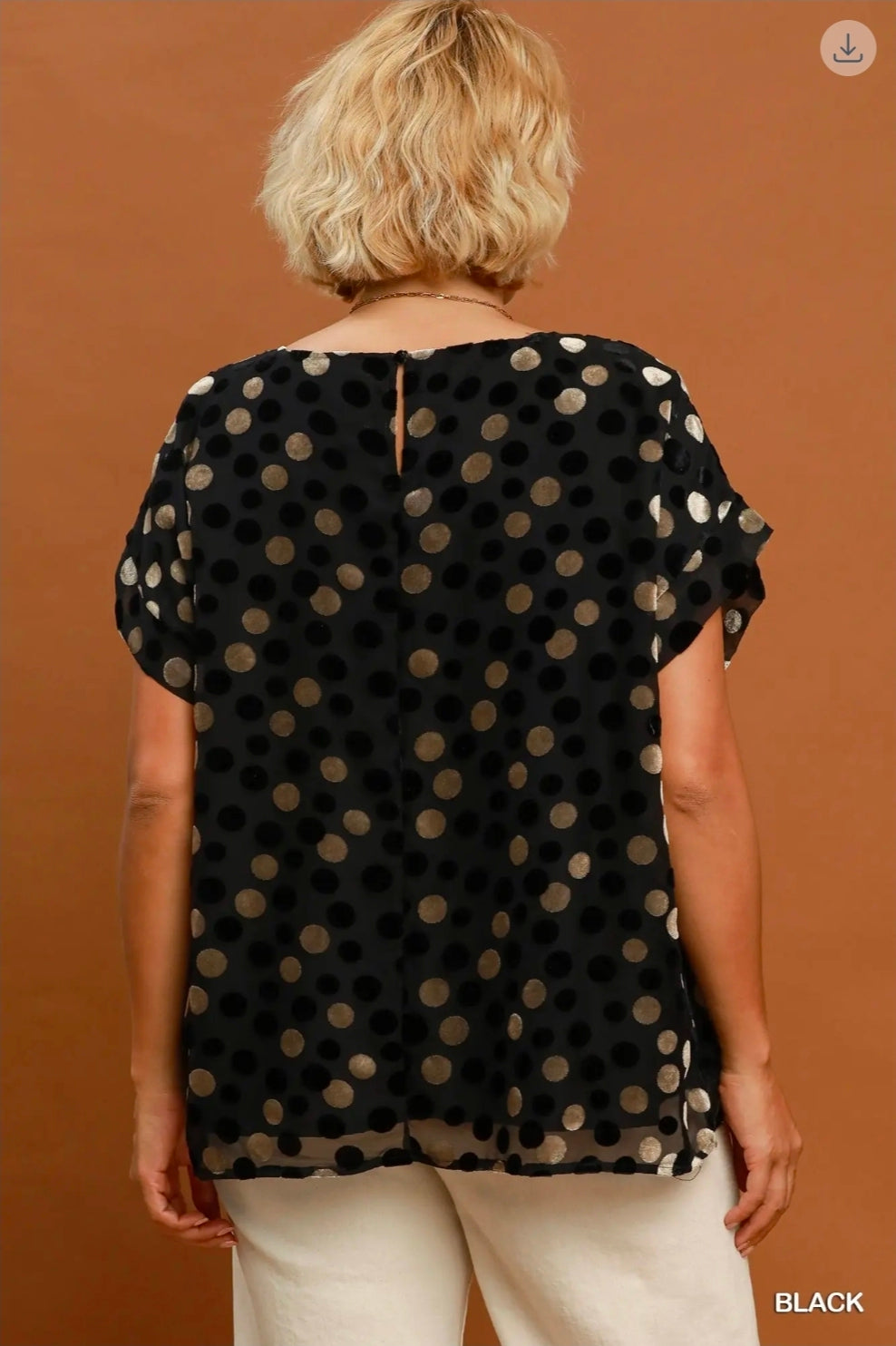 Polka dots velvet top