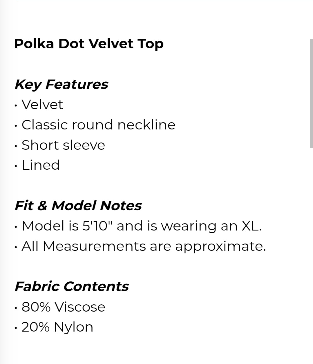 Polka dots velvet top