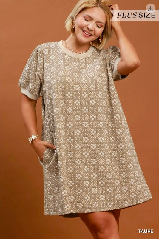 Mini dress taupe plus