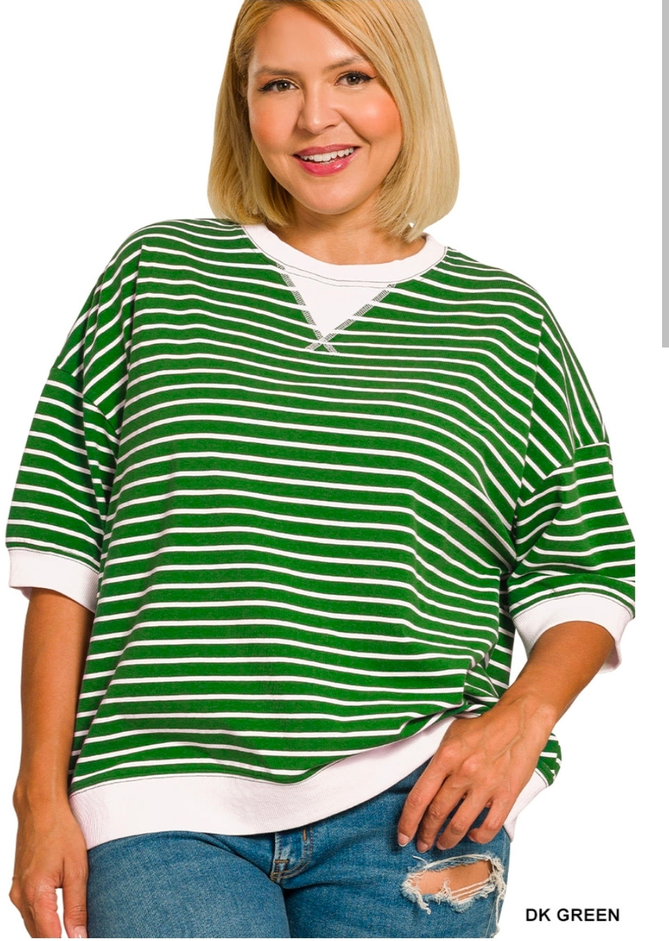 Plus striped pullover