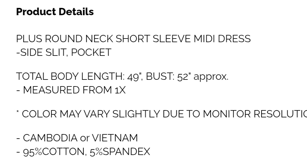 Plus midi dress