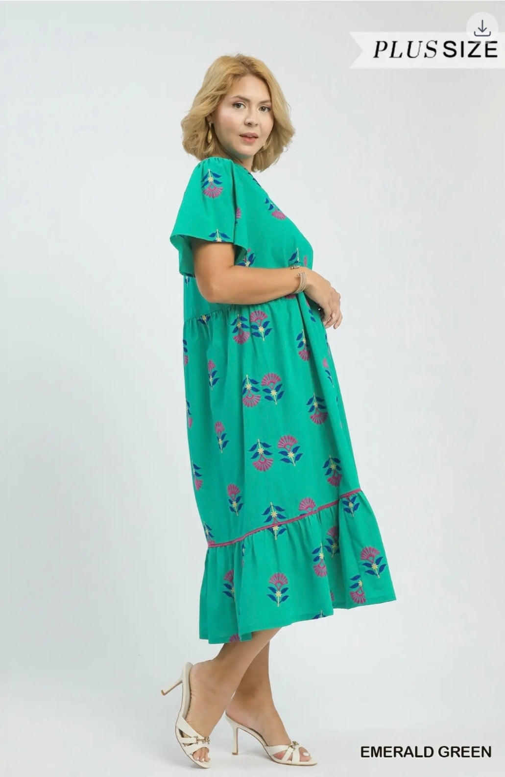 Embroidered Tiered midi dress