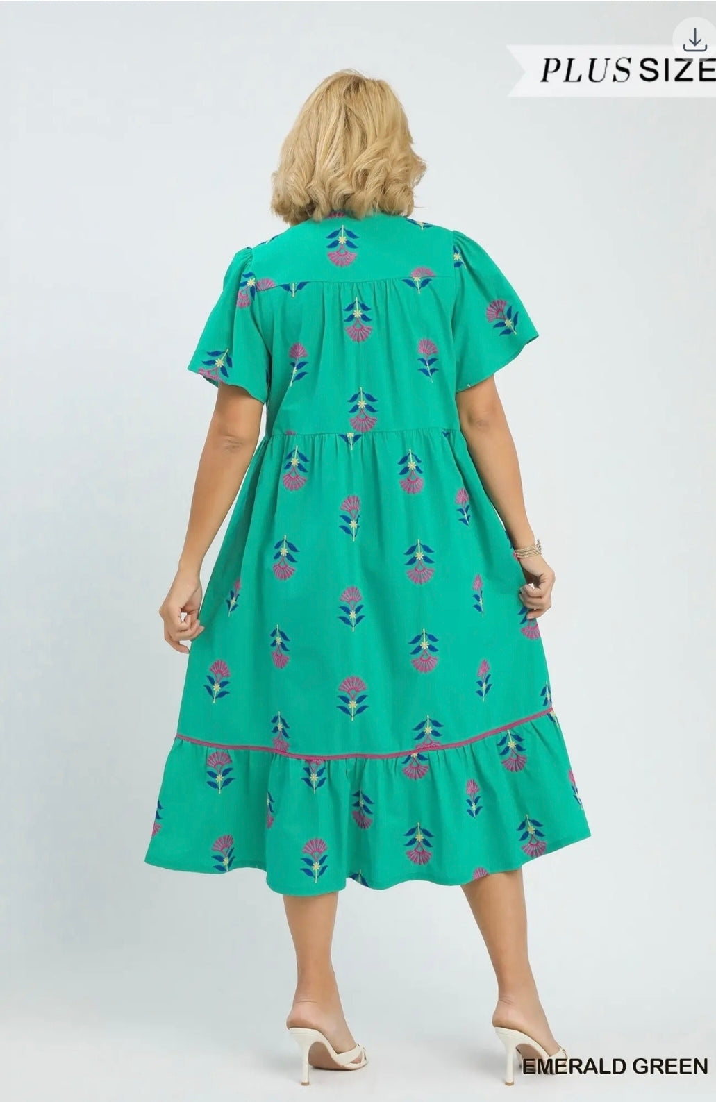 Embroidered Tiered midi dress