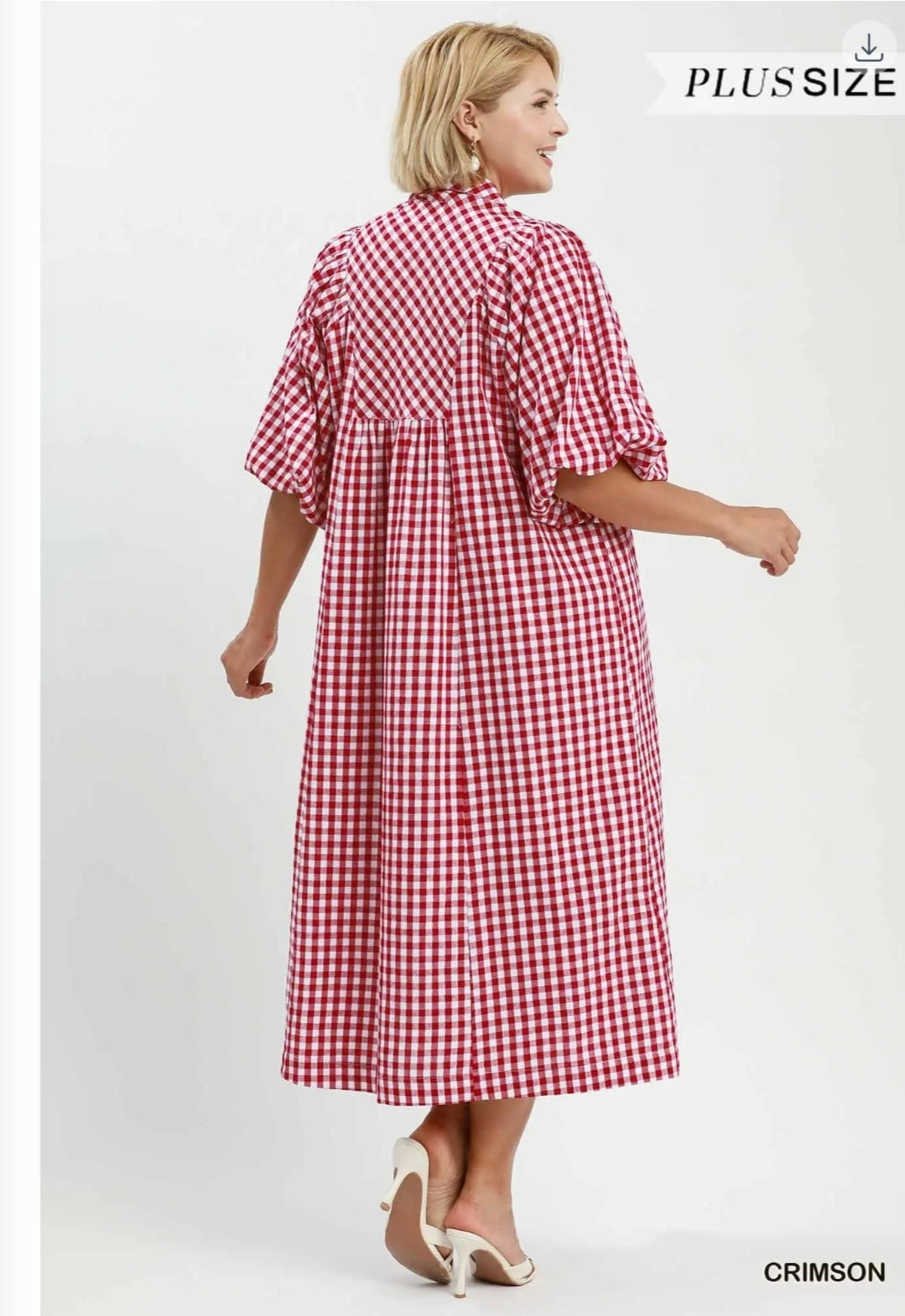 Puff sleeves midi dress