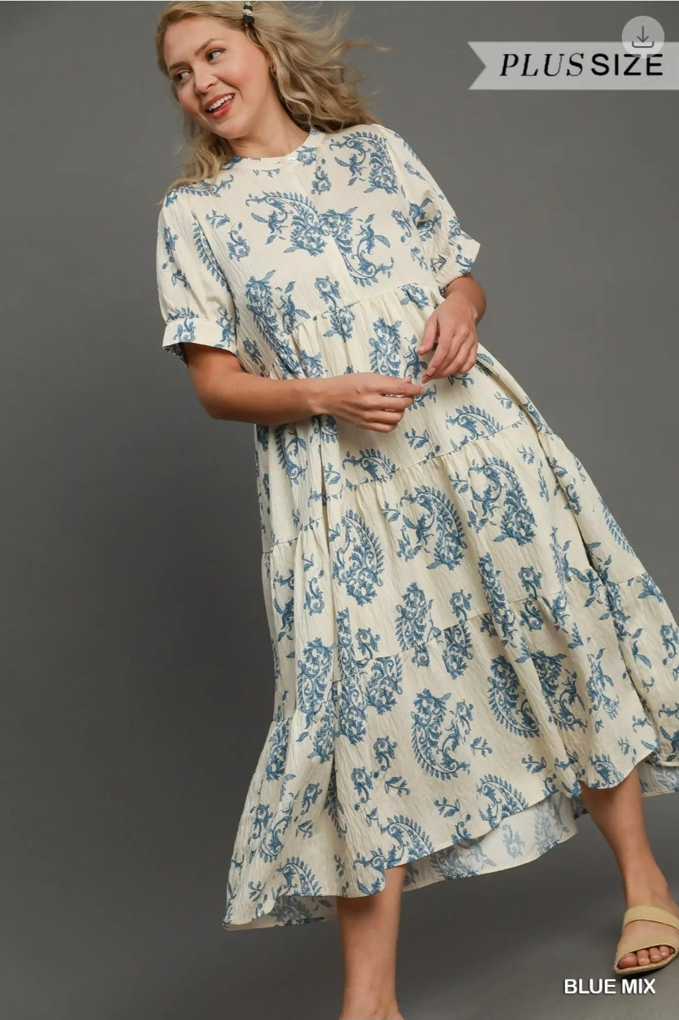 Tiered textured midi dress