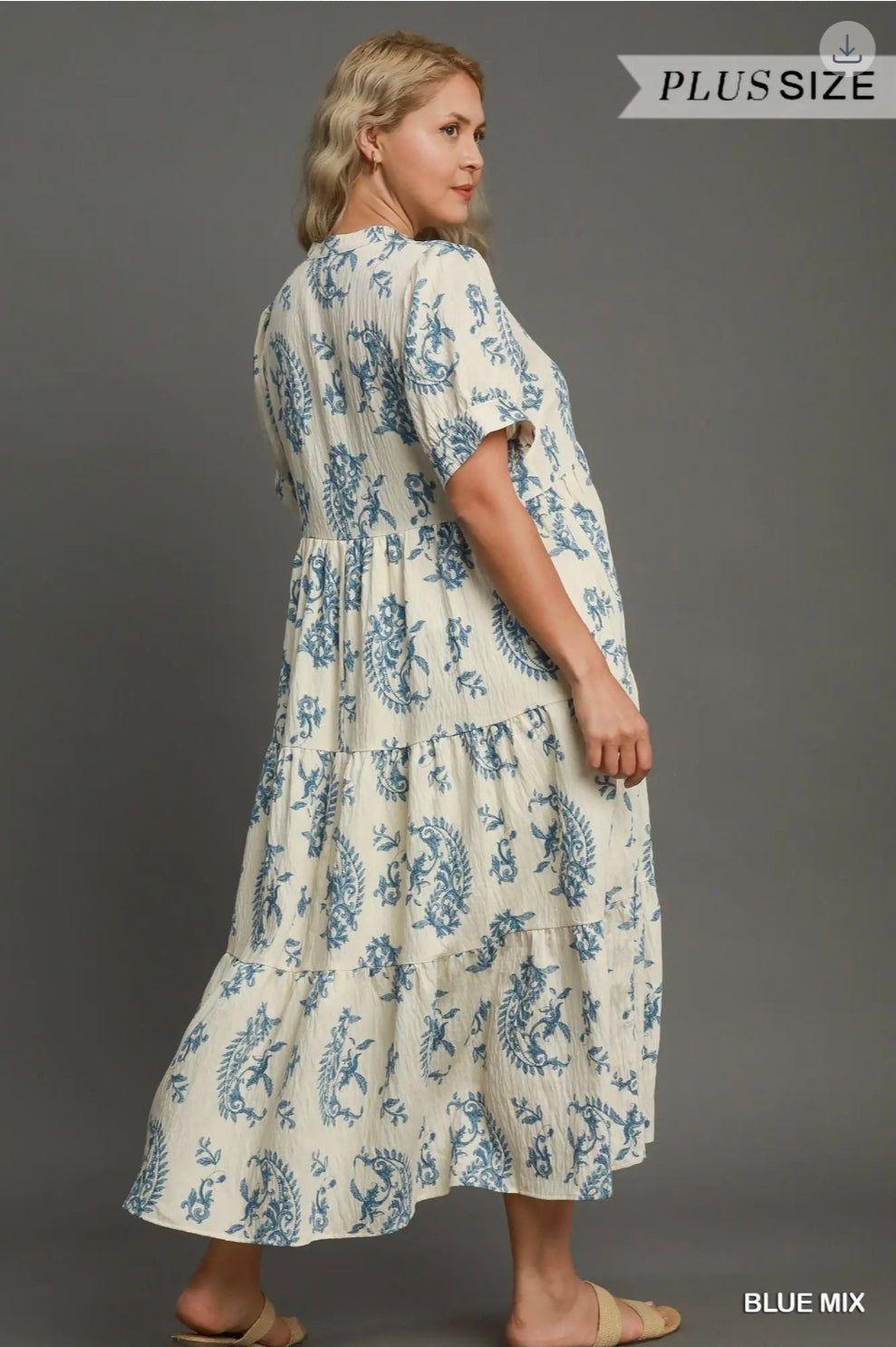 Tiered textured midi dress