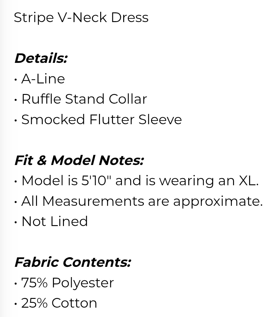 Green Stripe v-neck dress