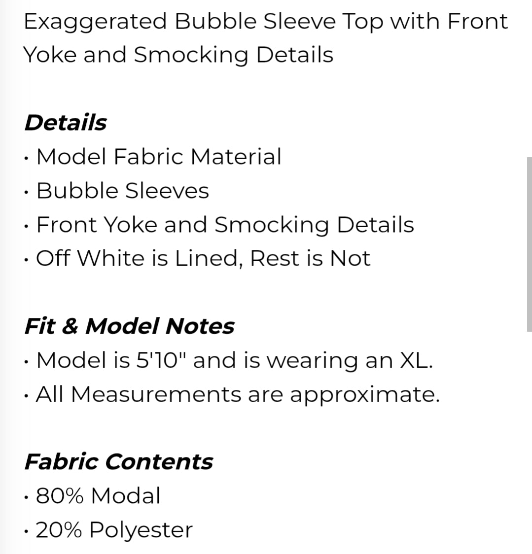 Bubble sleeve top