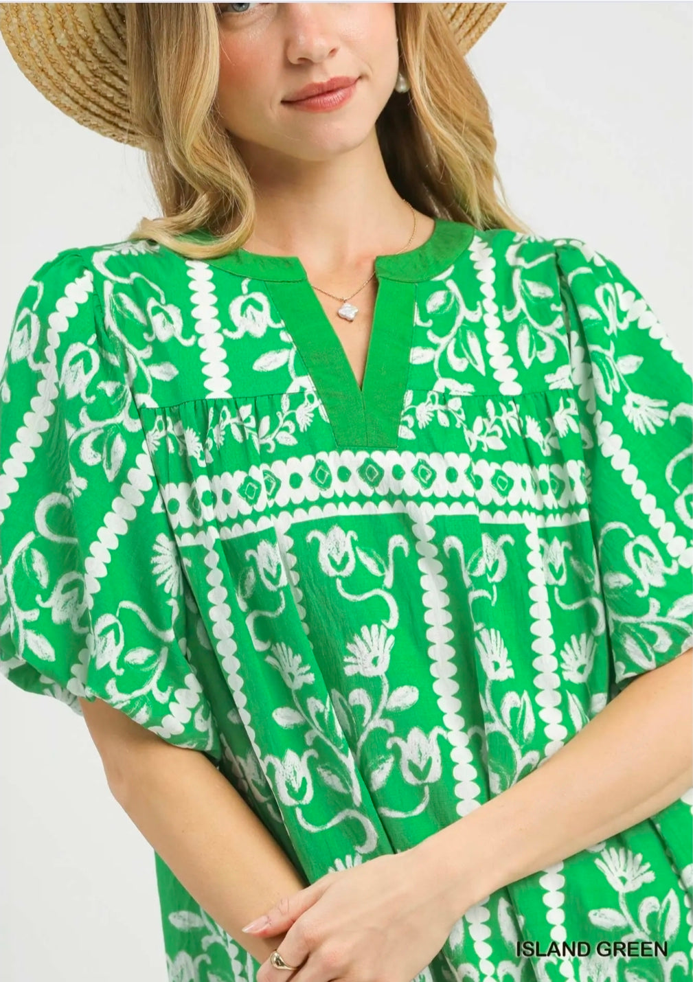 Border print mini dress