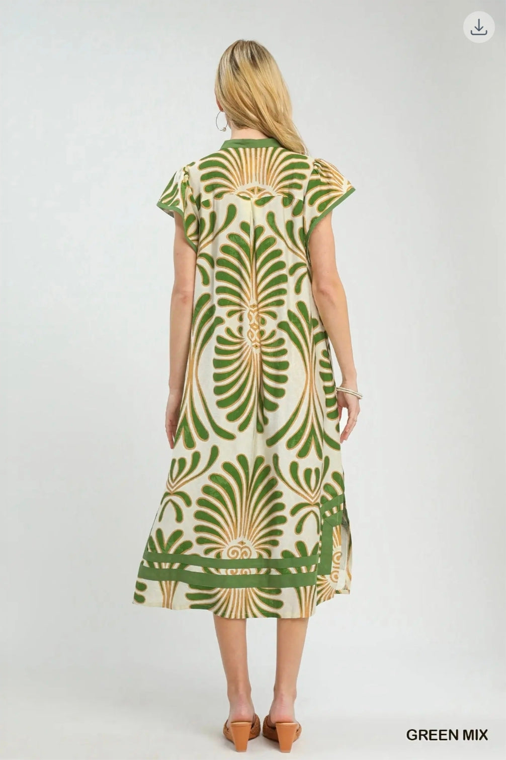 Mix bold print midi dress
