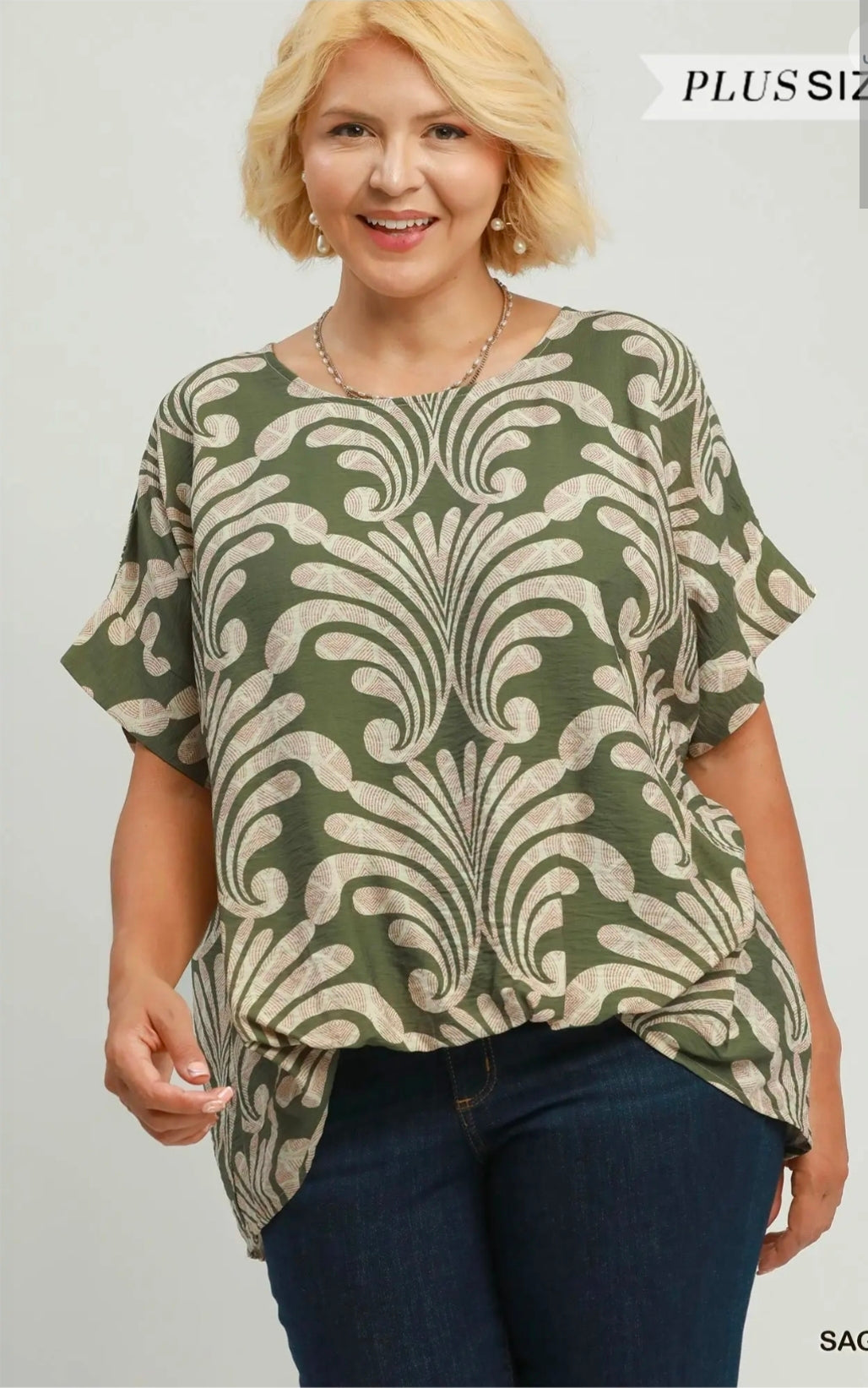 Abstract botanical print top