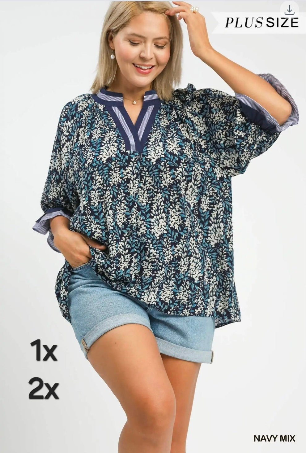 Sping burst print v neck top