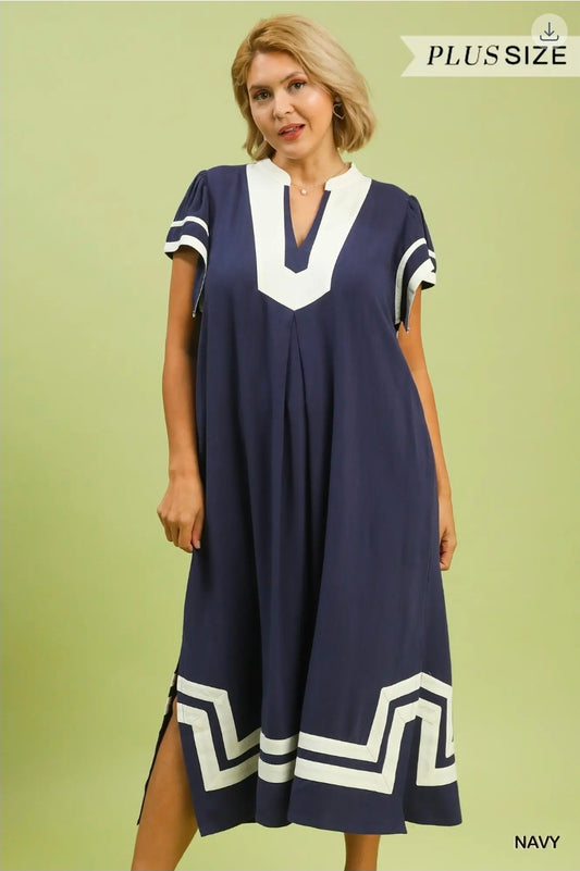 Linen cotton midi dress