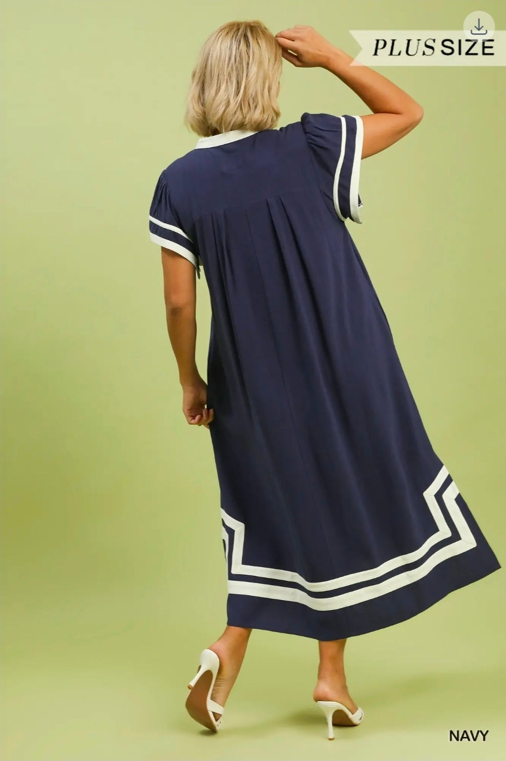 Linen cotton midi dress