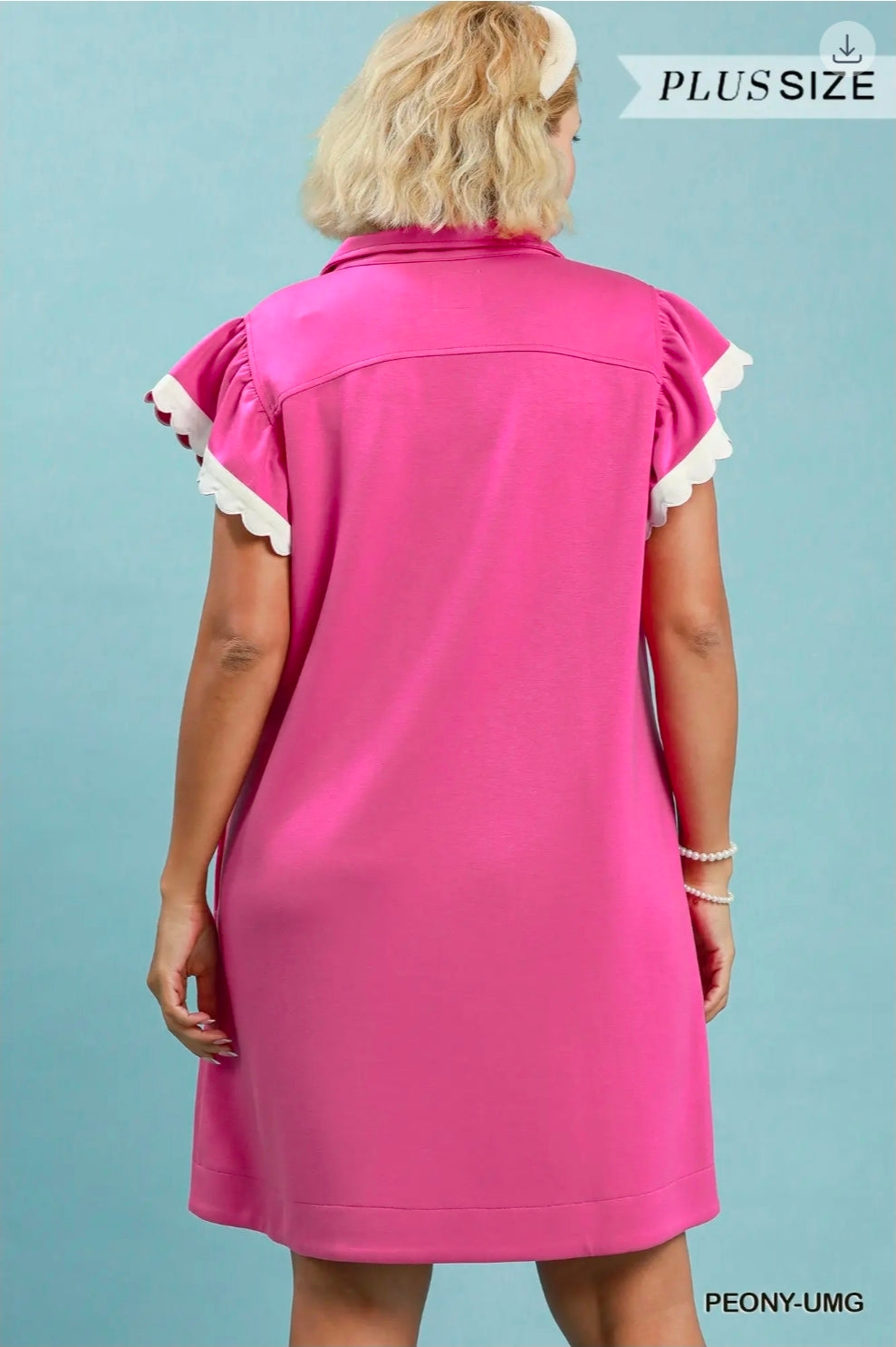 Zip-neck flutter sleeve dress
